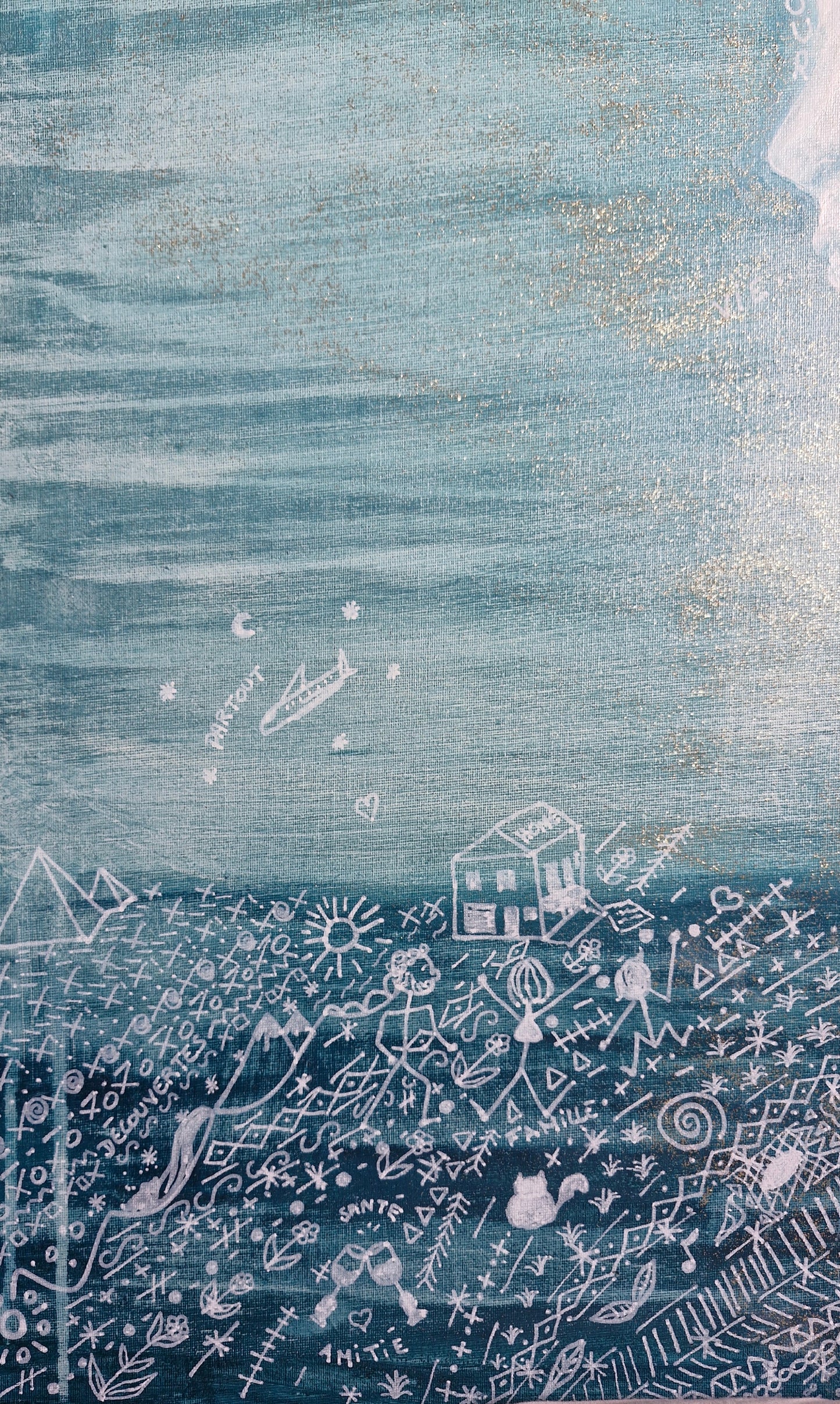 Œuvre Originale, Acrylique sur toile
Entité sur fond bleu
Dimension 70x70 cm
Univers est une célébration de l'unité de tous les êtres et de la puissance de la gratitude, la manifestation, il rayonne d'une lumière intérieure, symbolisant notre capacité à co-créer notre réalité.