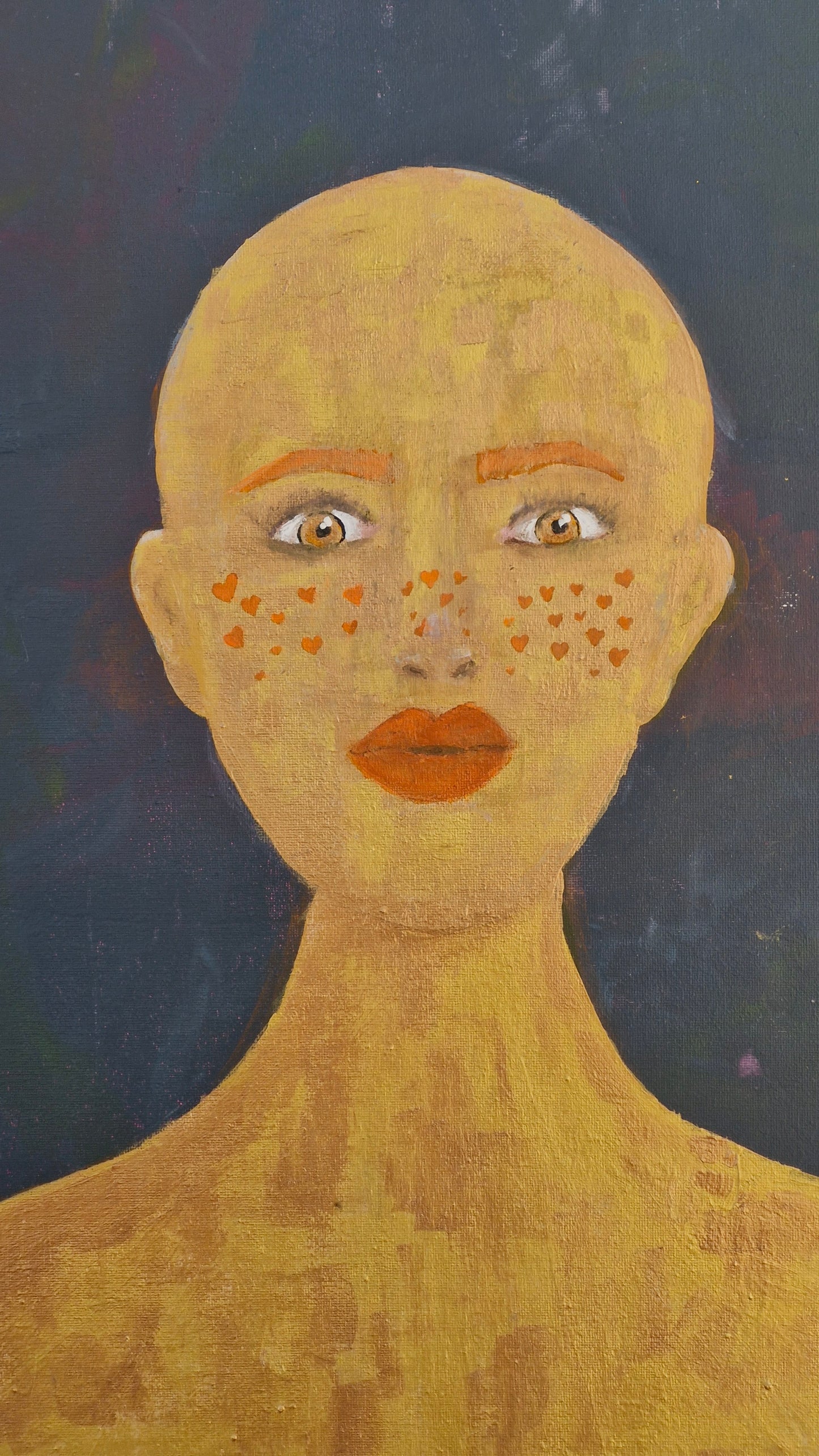 Œuvre Originale, Acrylique texturé sur toile .
Personnage bronze et or
Dimension 70x70cm