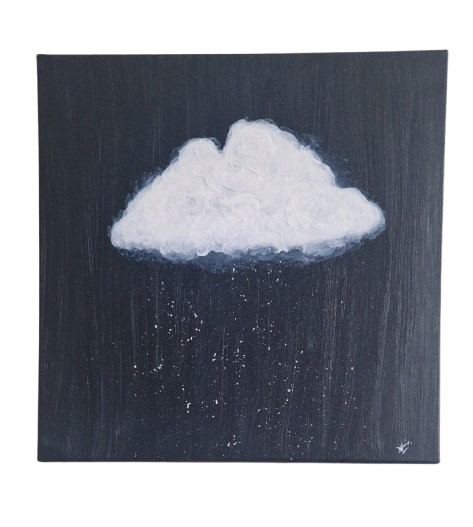 Œuvre Originale, Acrylique texturé sur toile .
Nuage et neige dans un ciel de nuit